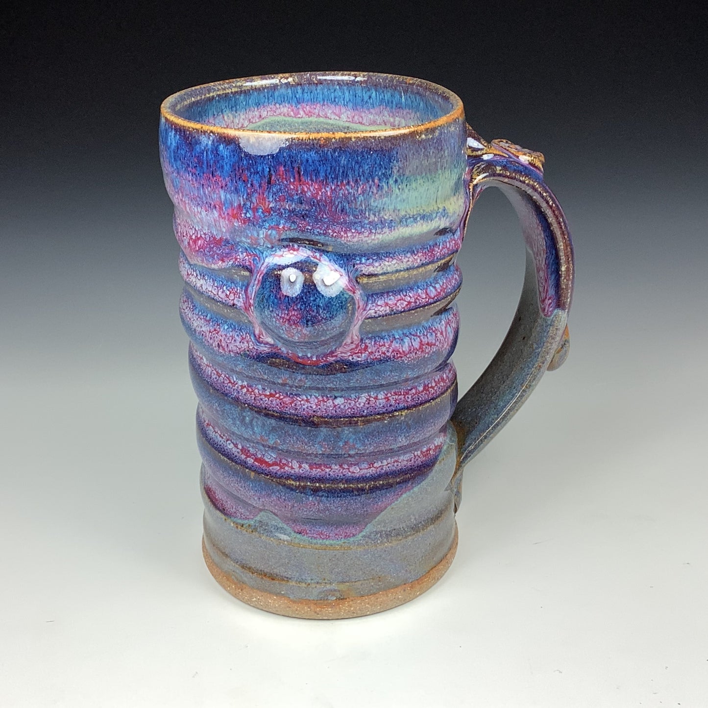 Handmade ceramic mugs stoneware coffee mugs pottery tea mugs cup stoneware drinkware - Purple bump - item 2497