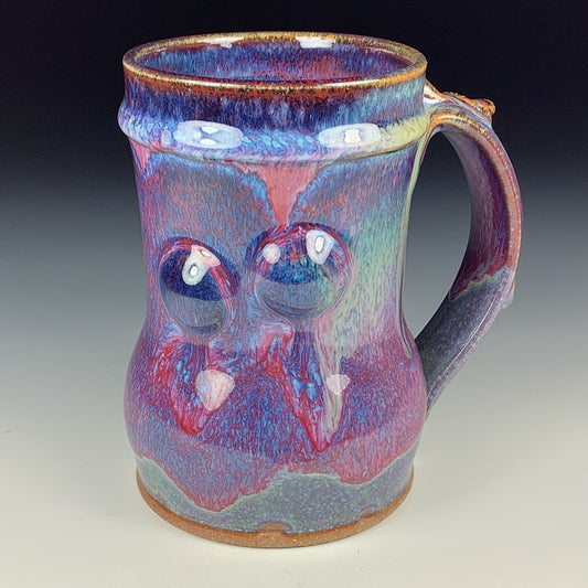 Handmade ceramic mugs stoneware coffee mugs pottery tea mugs cup stoneware drinkware- Purple bump item 3450