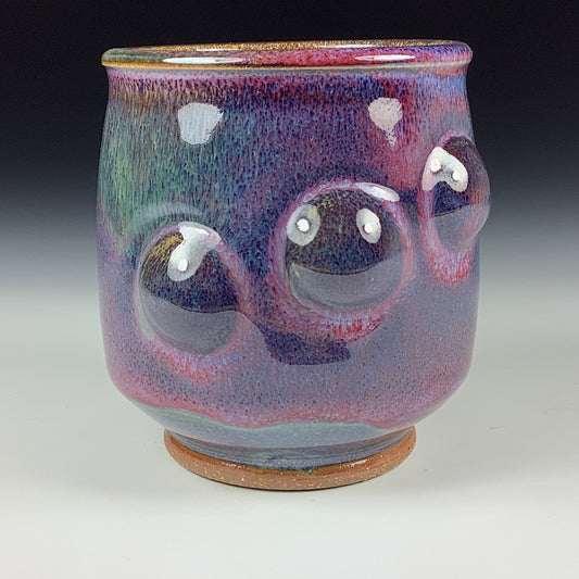 Artisan teacups luxury tea sets vintage ceramic teacups handmade stoneware pottery cup - Purple bump   - item 3206