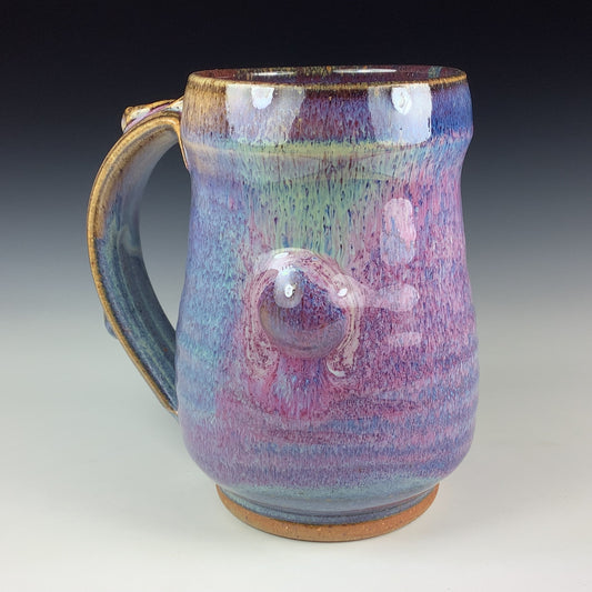 Handmade ceramic mugs stoneware coffee mugs pottery tea mugs cup stoneware drinkware - Purple bump -item 3054