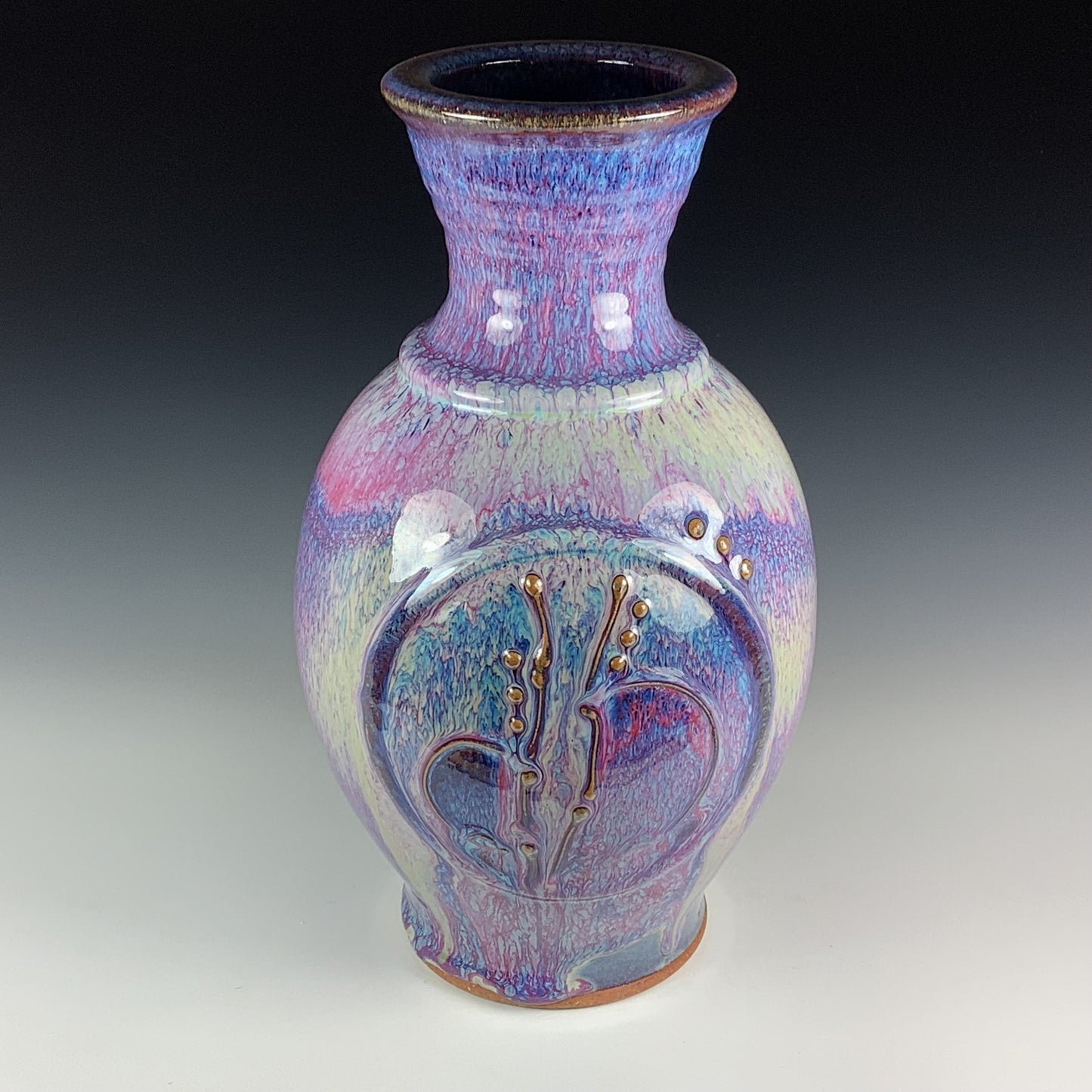 Handmade ceramic stoneware pottery dinnerware centerpiece vase - Purple bamboo vase  - item 3026