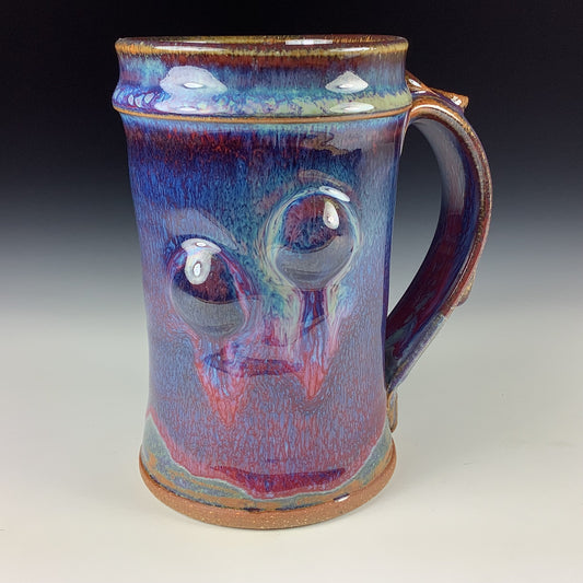 Handmade ceramic mugs stoneware coffee mugs pottery tea mugs cup stoneware drinkware - Purple red bump - item 3232