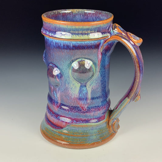 Handmade ceramic mugs stoneware coffee mugs pottery tea mugs cup stoneware drinkware - Purple bump - item 3471