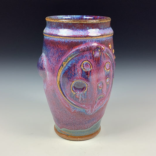 Handmade stoneware small pottery cup dinnerware - Purple red moon - item 3367