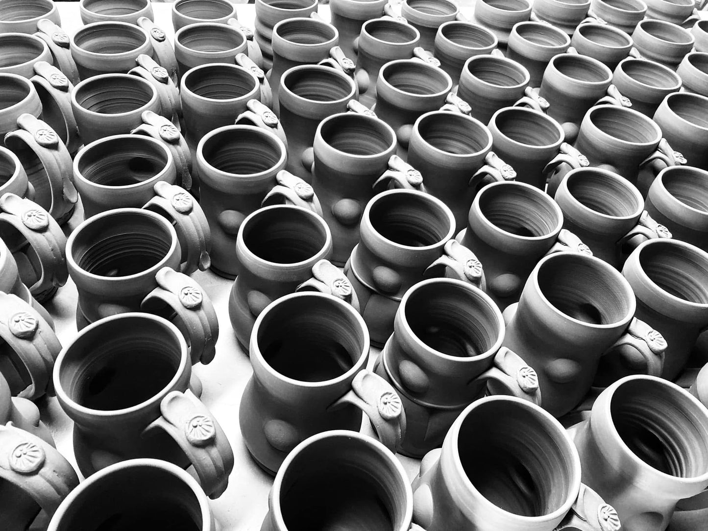 Handmade ceramic mugs stoneware coffee mugs pottery tea mugs cup stoneware drinkware - Purple bump - item 3471