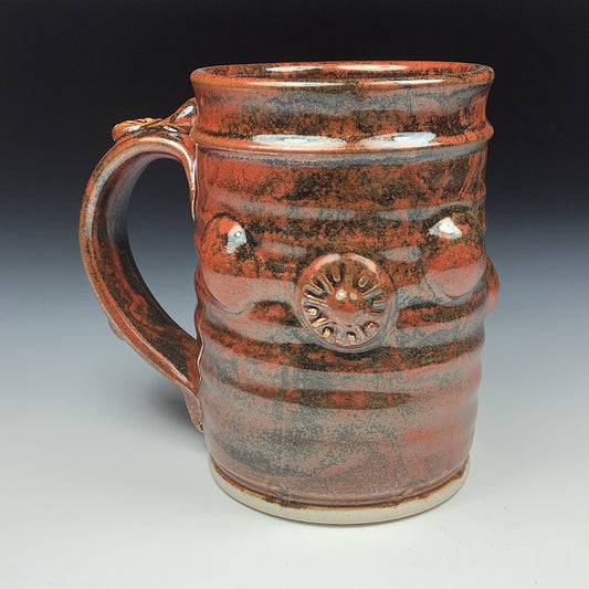 Handmade ceramic mugs stoneware coffee mugs pottery tea mugs stoneware drinkware - Iron red bump - item 3485