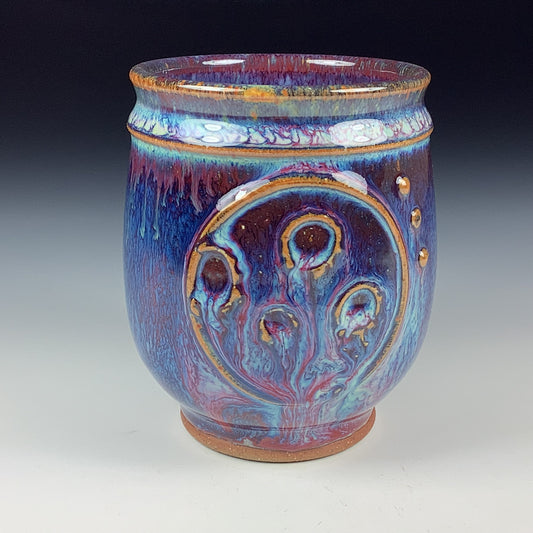 Artisan teacups luxury tea sets vintage ceramic teacups handmade stoneware pottery cup - Purple moon - item 3380