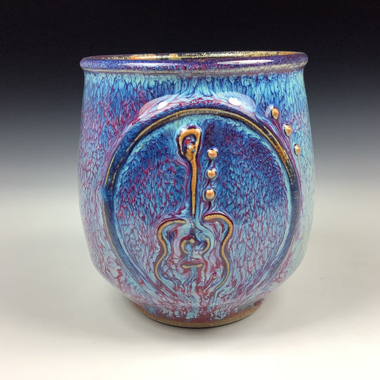 Artisan teacups luxury tea sets vintage ceramic teacups handmade stoneware pottery cup - Purple guitar - item 2972