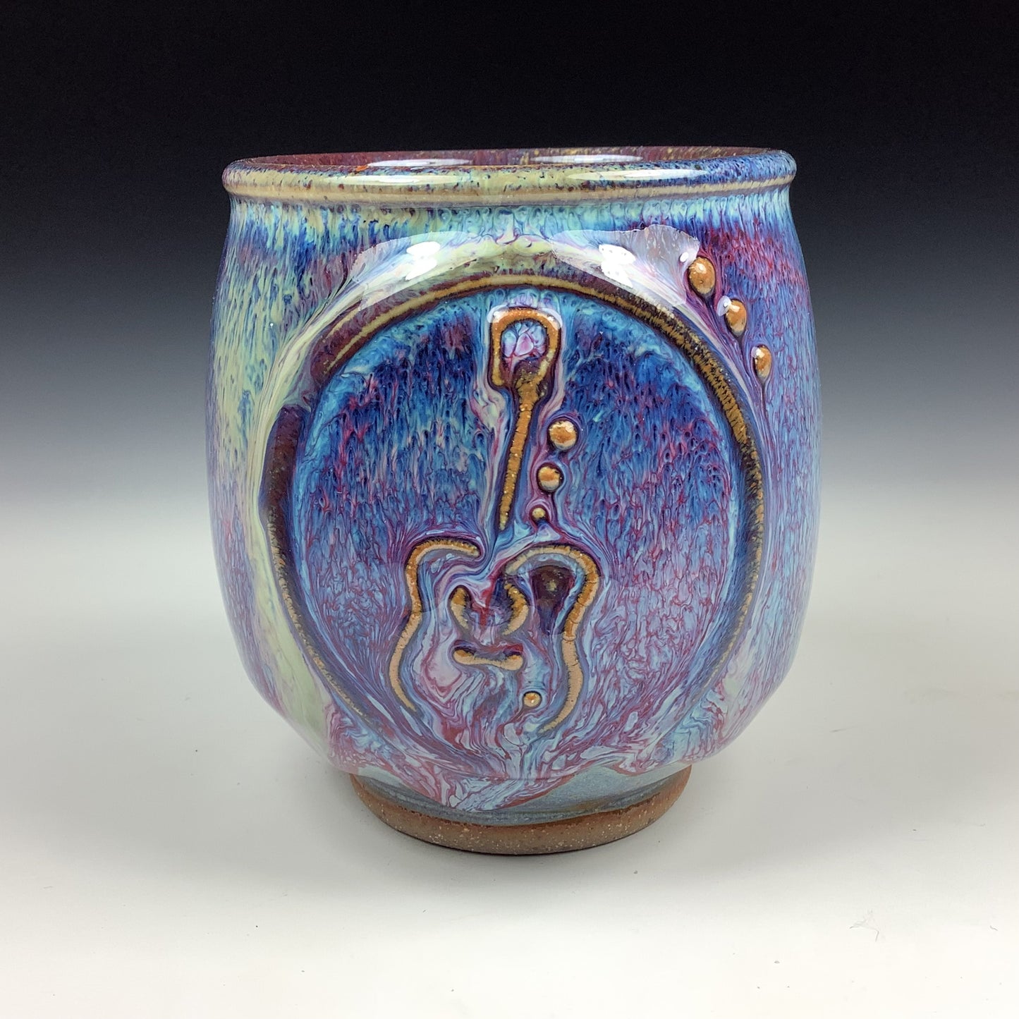 Artisan teacups luxury tea sets vintage ceramic teacups handmade stoneware pottery cup - Purple gun - item 2957