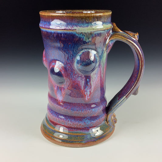 Handmade ceramic mugs stoneware coffee mugs pottery tea mugs cup stoneware drinkware - Purple red bump - item 3244