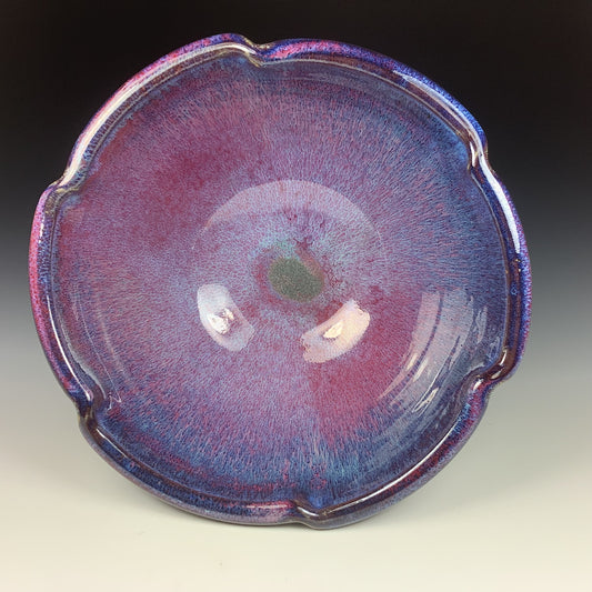 Handmade ceramic artisanal pottery bowls dinnerware stoneware serving bowls centerpiece - Red purple - item 3557