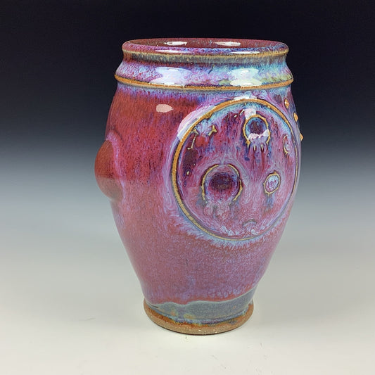 Handmade stoneware small pottery cup dinnerware - Red moon - item 3363