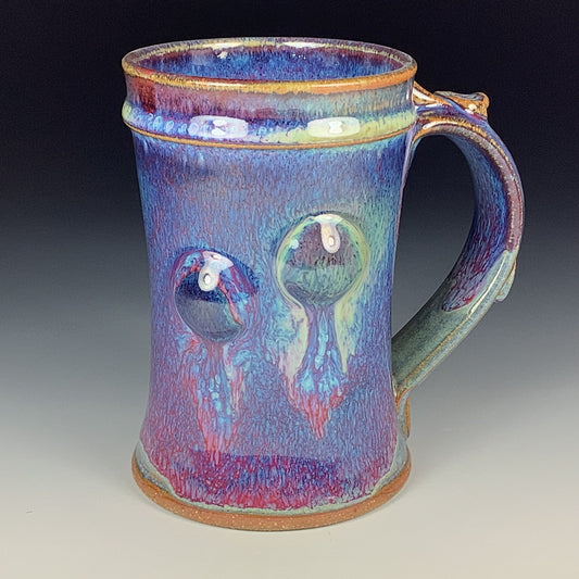 Handmade ceramic mugs stoneware coffee mugs pottery tea mugs cup stoneware drinkware - Purple red bump - item 3442
