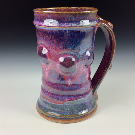Handmade ceramic mugs stoneware coffee mugs pottery tea mugs cup stoneware drinkware - Purple wiggle bump - item 3222
