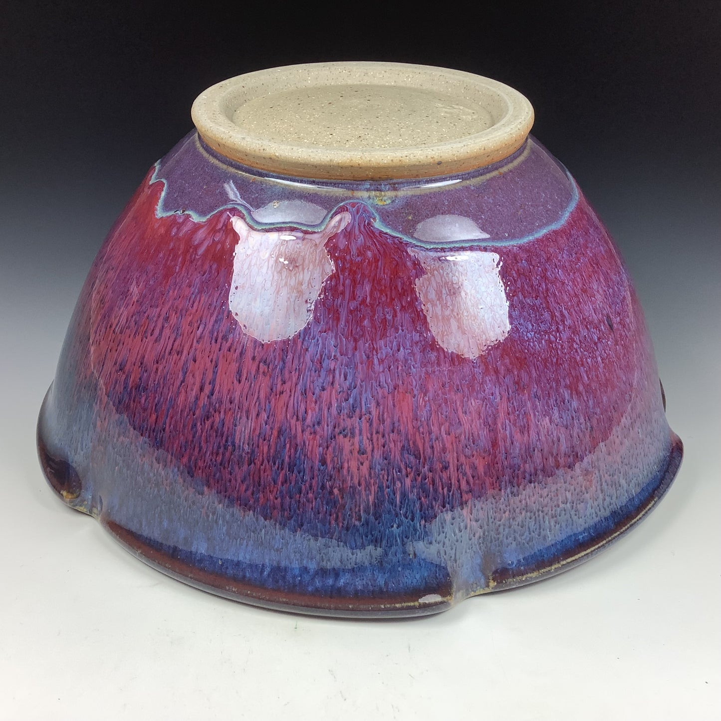 Handmade ceramic artisanal pottery bowls dinnerware stoneware serving bowls centerpiece - Red purple - item 3557