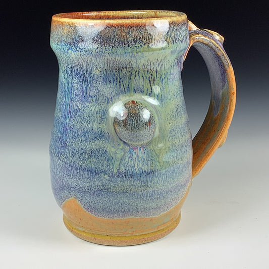 Handmade ceramic mugs stoneware coffee mugs pottery tea mugs cup stoneware drinkware - Light blue white - item 3194