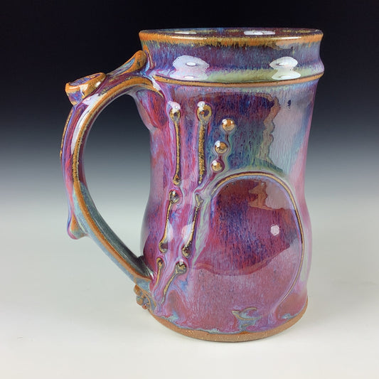 Handmade ceramic mugs stoneware coffee mugs pottery tea mugs cup stoneware drinkware - Purple red bamboo - item 3246