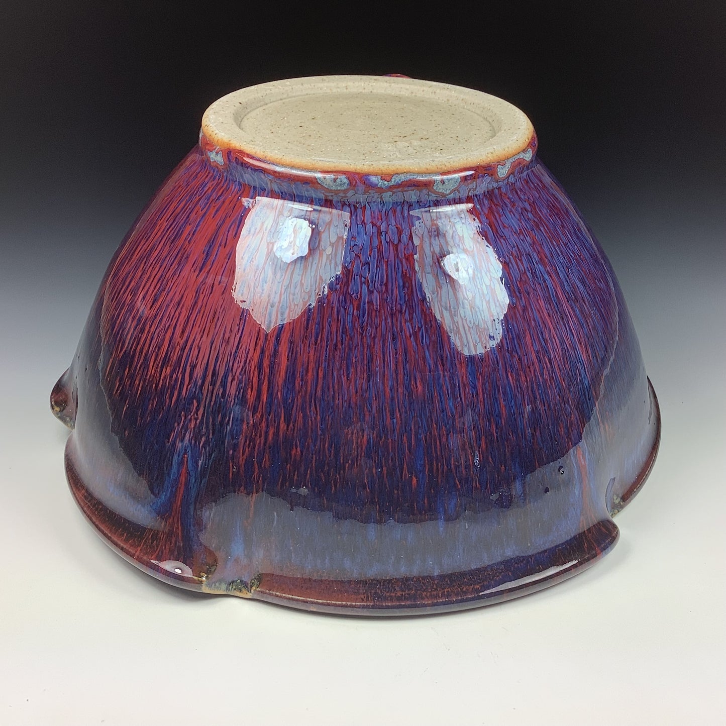 Handmade ceramic artisanal pottery bowls dinnerware stoneware serving bowls centerpiece - Red purple  item 3556