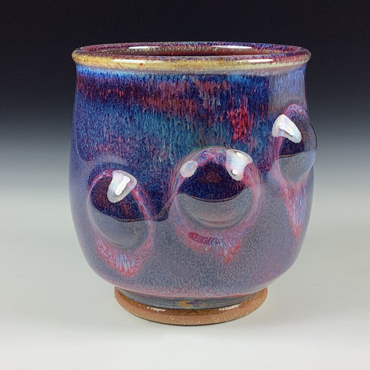 Artisan teacups luxury tea sets vintage ceramic teacups handmade stoneware pottery cup - Purple bump - item 3204