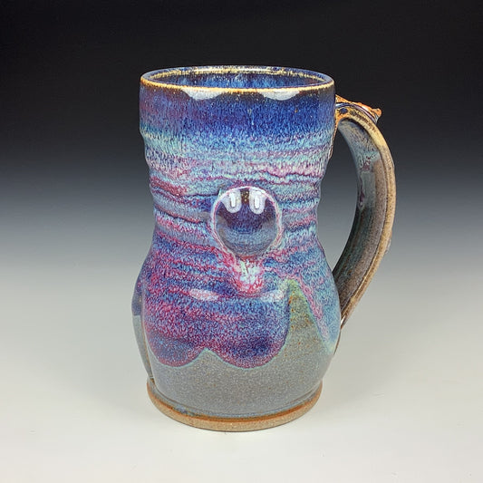 Handmade ceramic mugs stoneware coffee mugs pottery tea mugs cup stoneware drinkware - Purple bump - item 2505