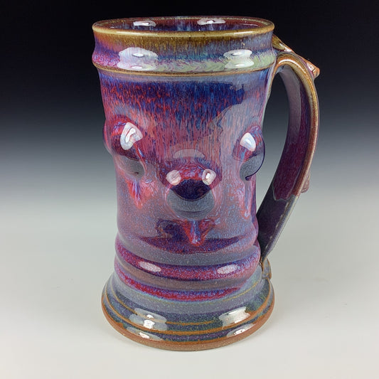 Handmade ceramic mugs stoneware coffee mugs pottery tea mugs cup stoneware drinkware - Purple red bump - item 3253
