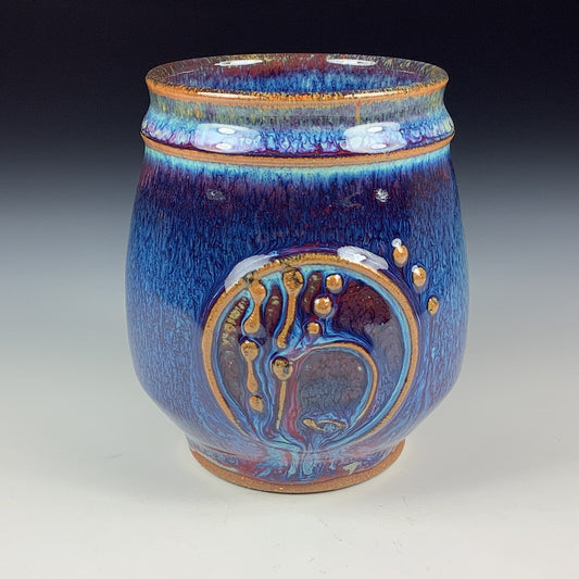 Artisan teacups luxury tea sets vintage ceramic teacups handmade stoneware pottery cup - Purple bamboo - item 3427