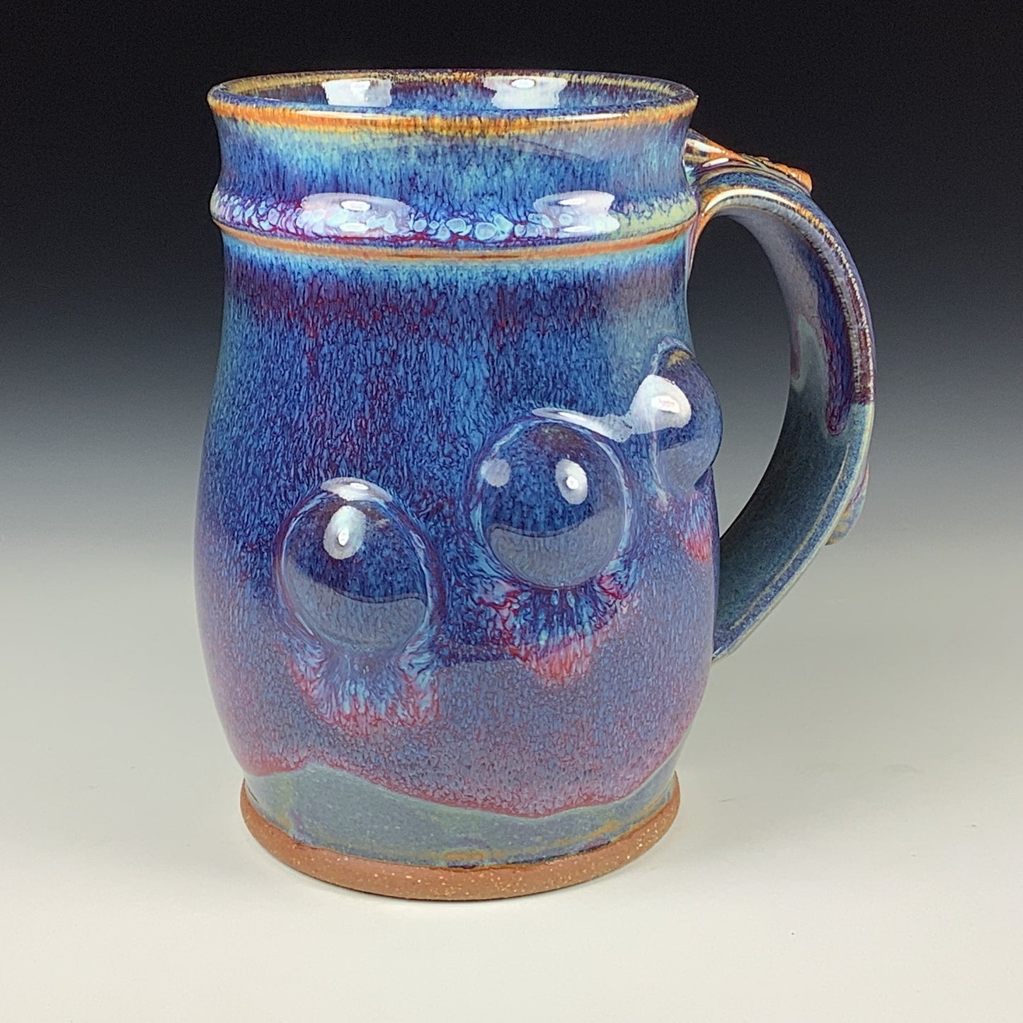 Handmade ceramic mugs stoneware coffee mugs pottery tea mugs cup stoneware drinkware - Purple bump - item 3163