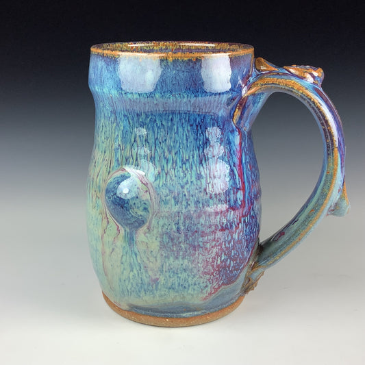 Handmade ceramic mugs stoneware coffee mugs pottery tea mugs cup stoneware drinkware - Purple white bump - item 3070