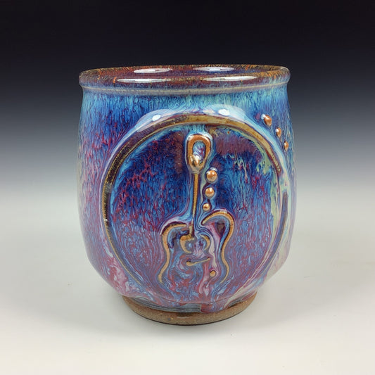 Artisan teacups luxury tea sets vintage ceramic teacups handmade stoneware pottery cup- Purple guitar - item 2960