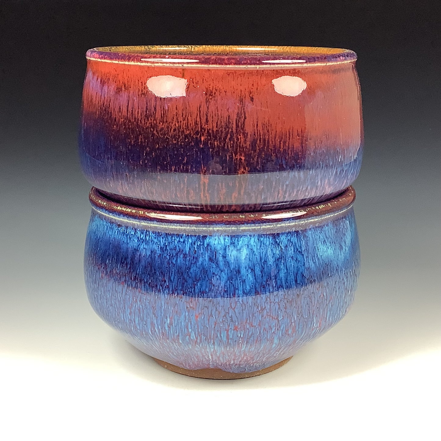 Handmade dinner sets ceramic pottery bowl stoneware dinnerware sets - Wild red purple stacking bowl  - item 3304