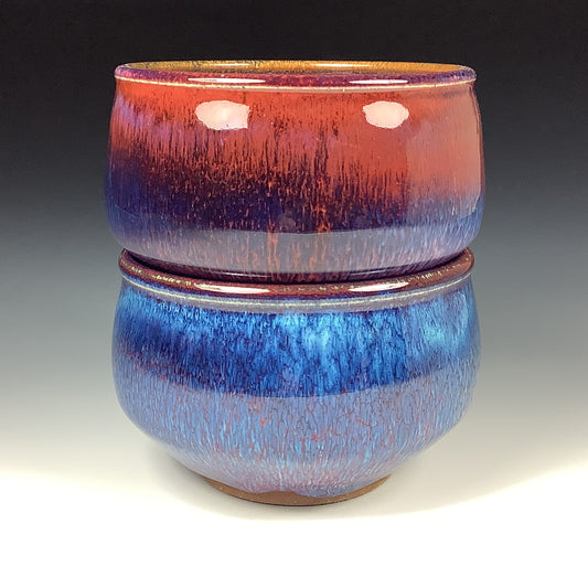Handmade dinner sets ceramic pottery bowl stoneware dinnerware sets - Wild red purple stacking bowl  - item 3304