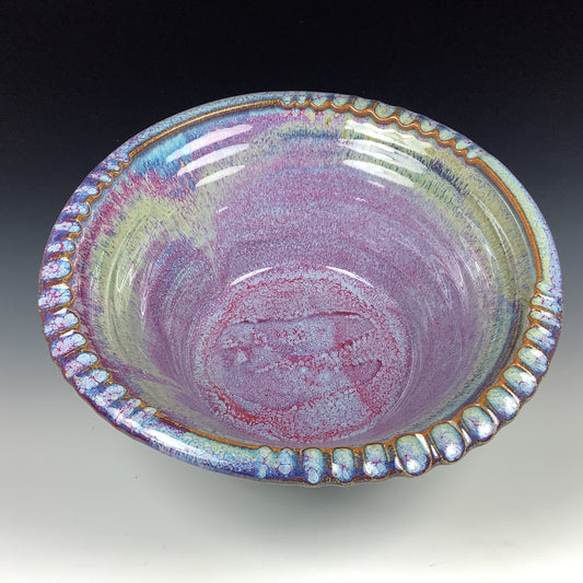 Handmade ceramic artisanal pottery bowls dinnerware stoneware serving bowls centerpiece - Medium purple - item 2991