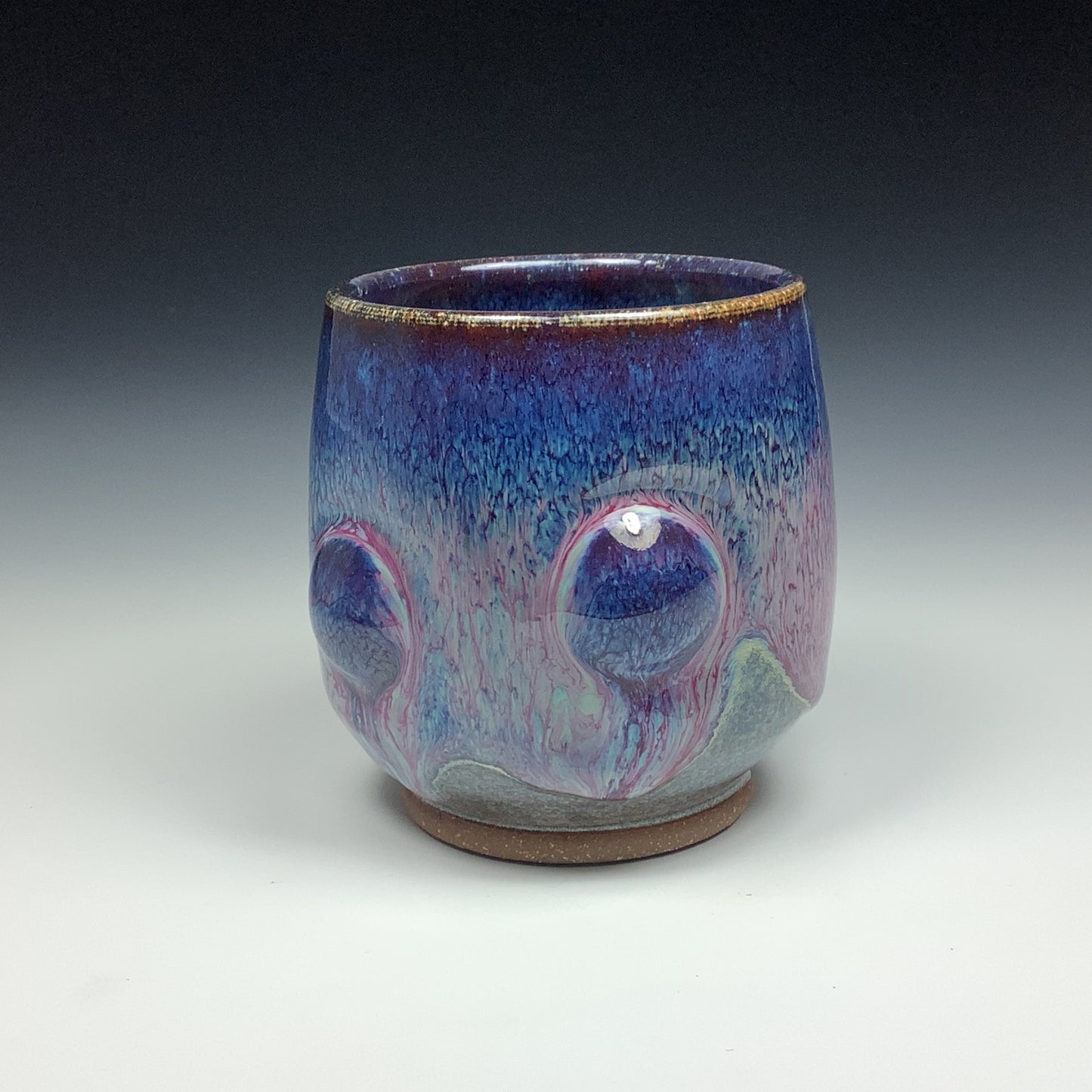 Artisan teacups luxury tea sets vintage ceramic teacups handmade stoneware pottery cup - Purple bump - item 1102