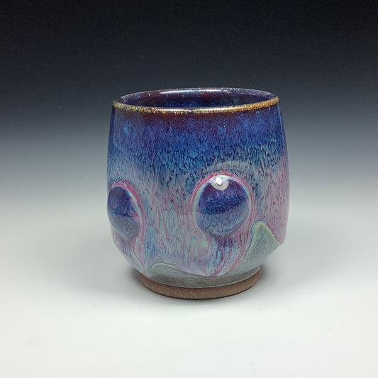Artisan teacups luxury tea sets vintage ceramic teacups handmade stoneware pottery cup - Purple bump - item 1102