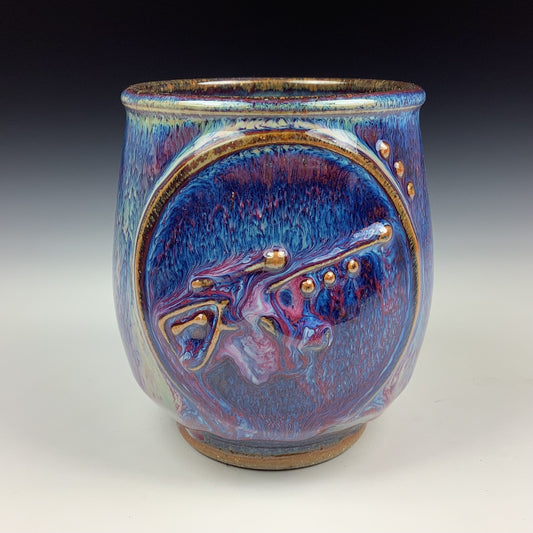Artisan teacups luxury tea sets vintage ceramic teacups handmade stoneware pottery cup - Purple gun - item 2948