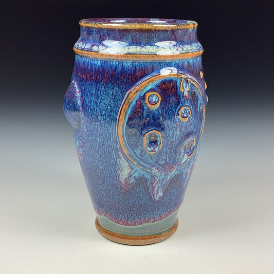 Handmade ceramic stoneware pottery dinnerware cup - Purple blue moon cup - item 3371