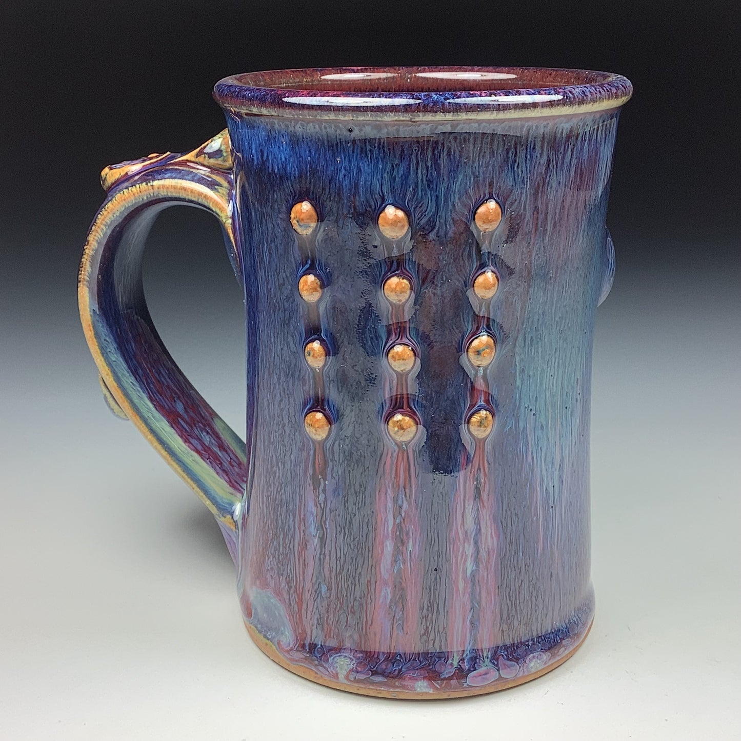 Handmade ceramic mugs stoneware coffee mugs pottery tea mugs stoneware drinkware - Purple bump - item 3493