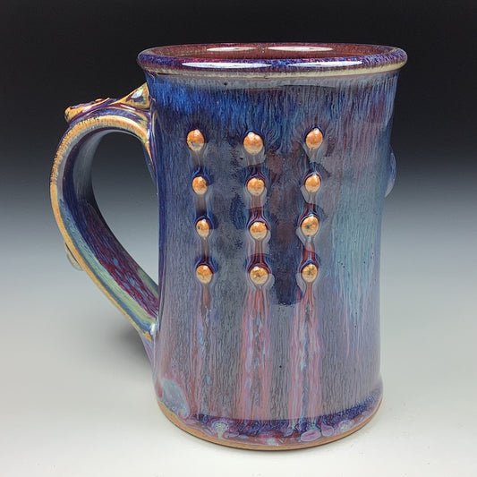 Handmade ceramic mugs stoneware coffee mugs pottery tea mugs stoneware drinkware - Purple bump - item 3493