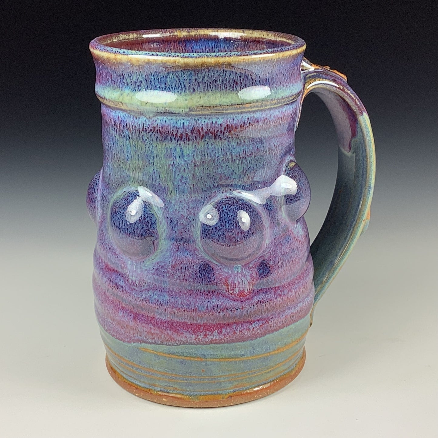 Handmade ceramic mugs stoneware coffee mugs pottery tea mugs cup stoneware drinkware - Purple bump - item 3169