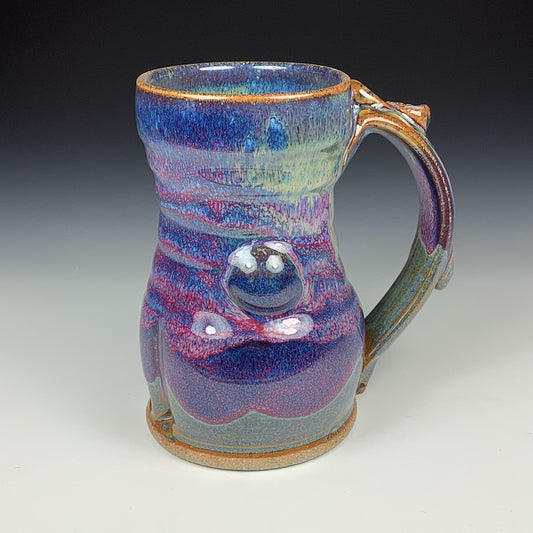 Handmade ceramic mugs stoneware coffee mugs pottery tea mugs cup stoneware drinkware - Purple bump - item 2493