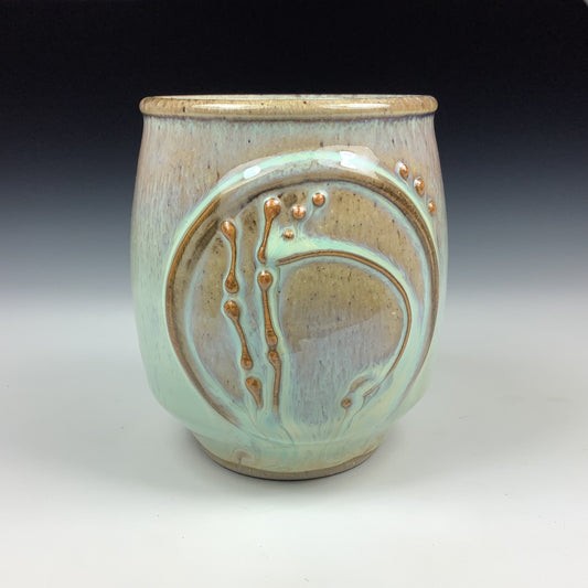 Artisan teacups luxury tea sets vintage ceramic teacups handmade stoneware pottery cup- White bamboo - item 2953