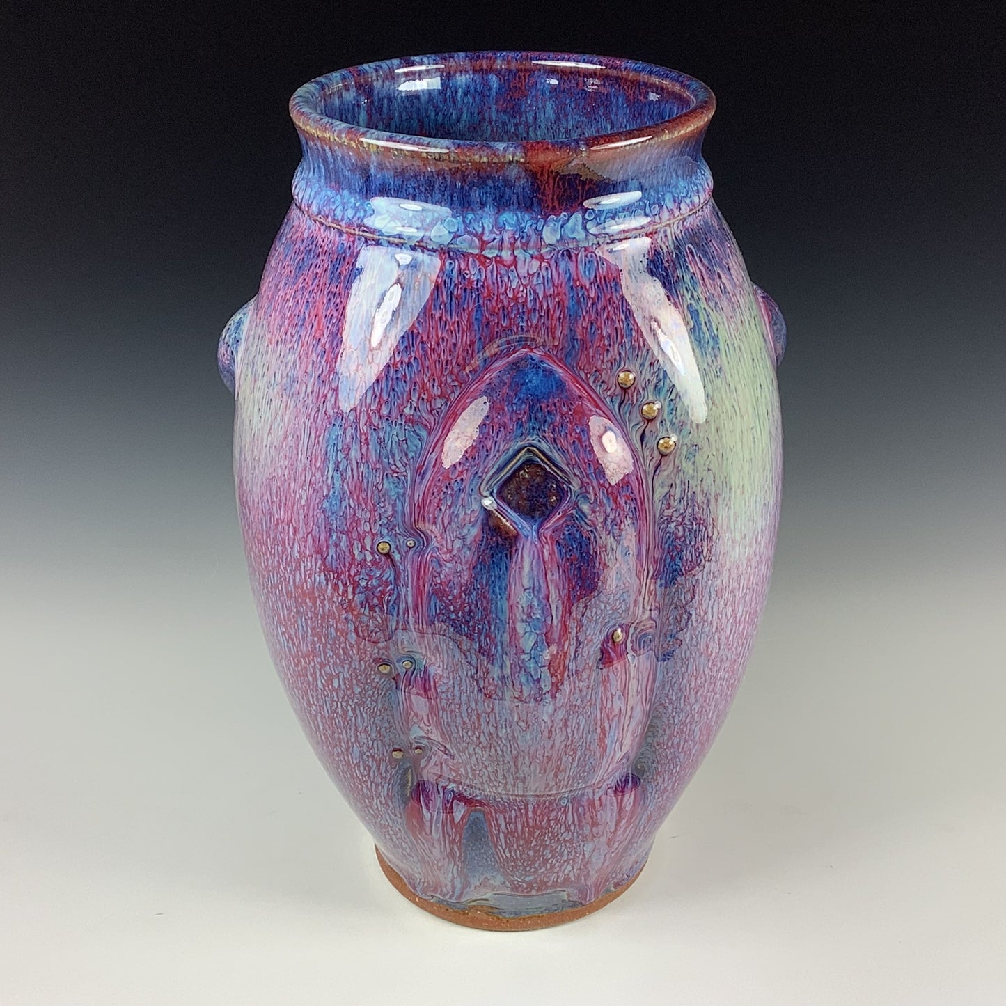 Decorative pottery vases utensil holder crock rustic clay vases artistic luxury handmade vases artistic centerpieces dinnerware stoneware -Purple door - item 3094