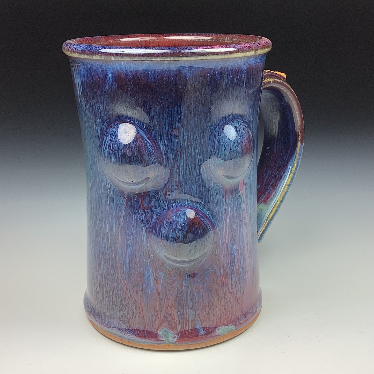 Handmade ceramic mugs stoneware coffee mugs pottery tea mugs stoneware drinkware - Purple bump - item 3493