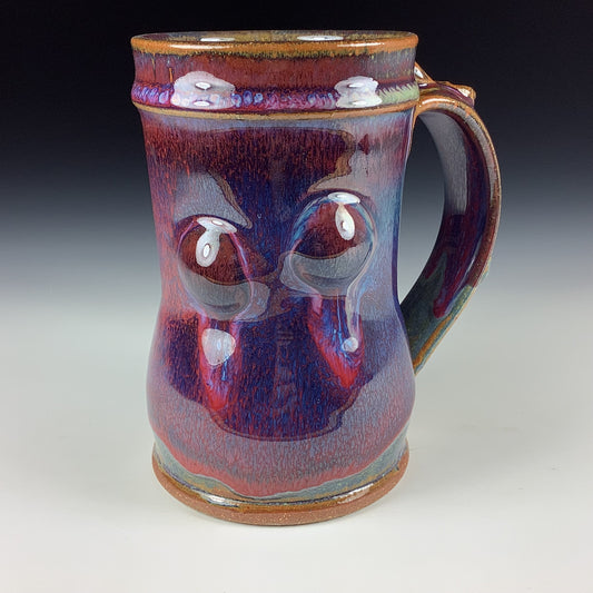 Handmade ceramic mugs stoneware coffee mugs pottery tea mugs cup stoneware drinkware - Purple red bump - item 3256