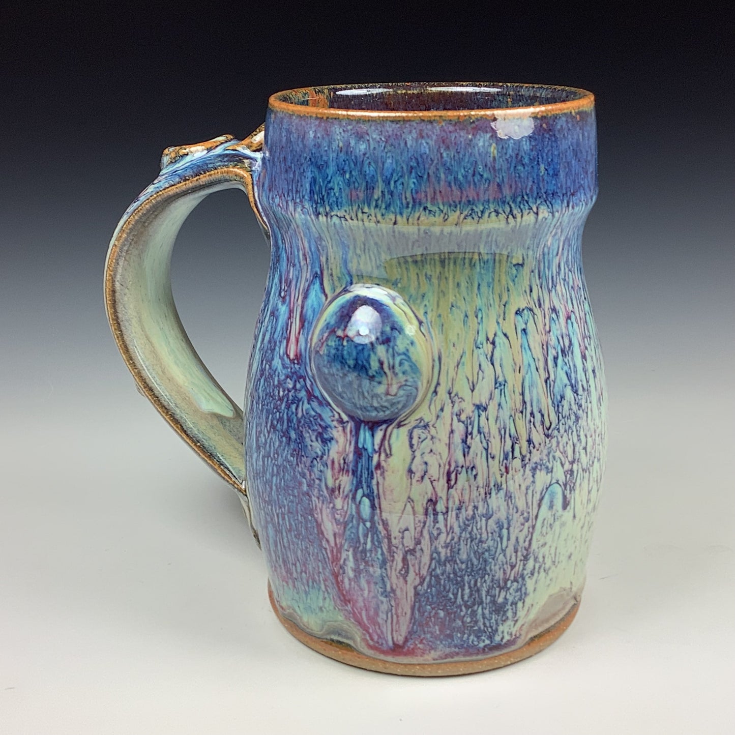 Handmade ceramic mugs stoneware coffee mugs pottery tea mugs cup stoneware drinkware - Purple bump - item 2872
