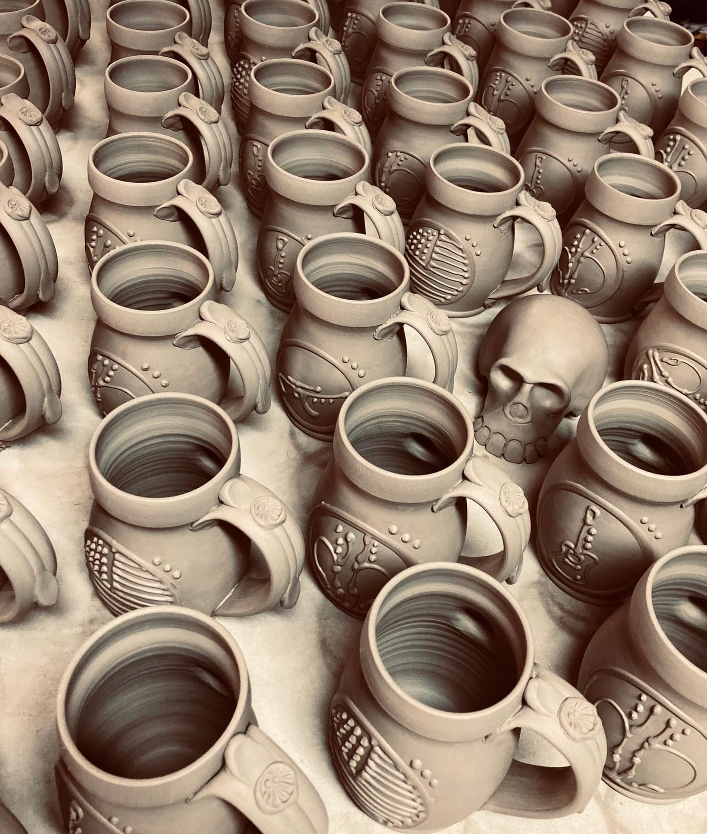 Handmade ceramic mugs stoneware coffee mugs pottery tea mugs cup stoneware drinkware- Purple door indented - item 3175