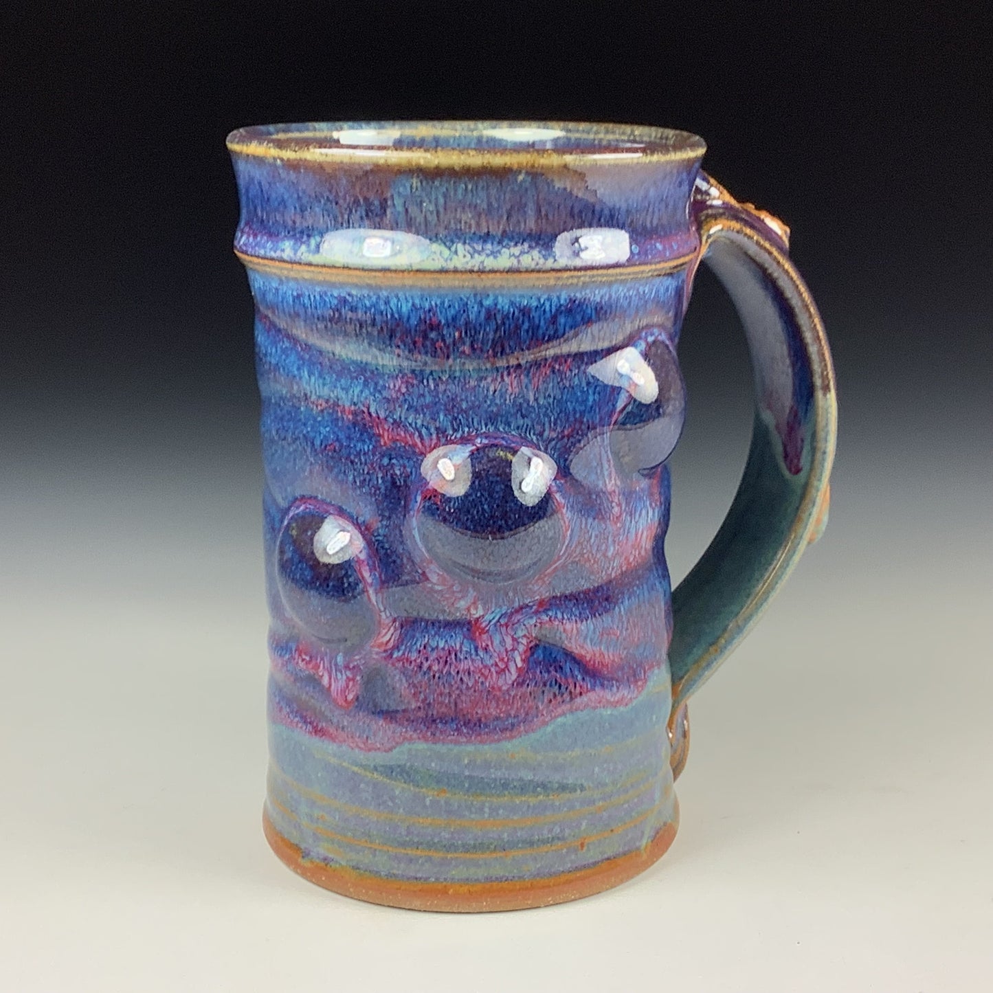 Handmade ceramic mugs stoneware coffee mugs pottery tea mugs cup stoneware drinkware - Purple bump - item 3189