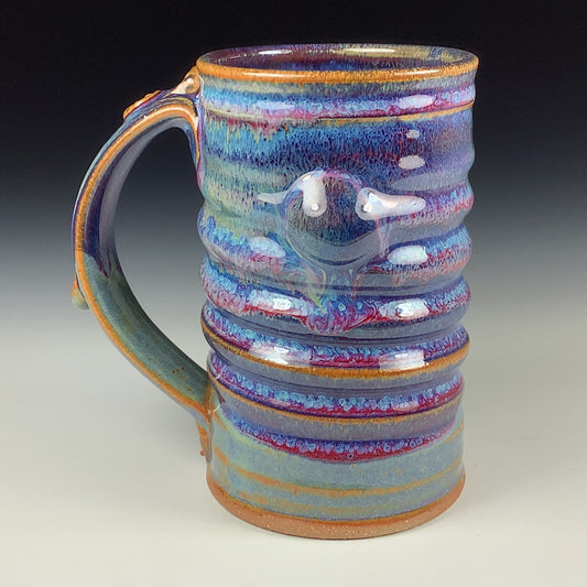 Handmade ceramic mugs stoneware coffee mugs pottery tea mugs cup stoneware drinkware - Purple bump - item 3183