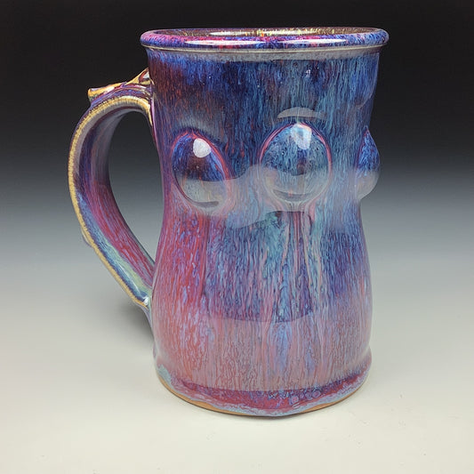 Handmade ceramic mugs stoneware coffee mugs pottery tea mugs stoneware drinkware  - Purple red bump - item 3495