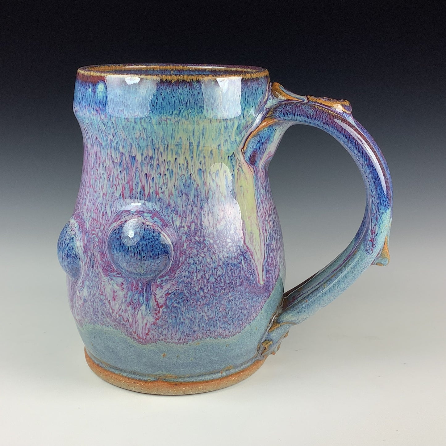 Handmade ceramic mugs stoneware coffee mugs pottery tea mugs cup stoneware drinkware - Purple bump - item 3051